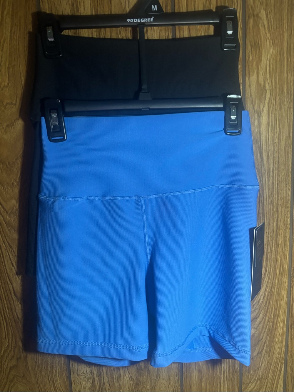 90 Degree by Reflex High Waisted Biker Shorts Blue Size Medium NWT